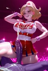 2025 ai_generated anthro_on_human beerus bigtub7775 blonde_hair cheerleader dragon_ball tagme