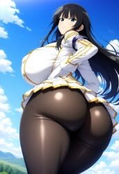 1girls ai_generated ass_focus big_ass big_breasts black_hair blue_eyes breasts_bigger_than_head bubble_ass bubble_butt curvaceous curvy_female eyes female female_only hand_on_hip huge_ass ikaruga_(senran_kagura) large_breasts light-skinned_female light_skin long_hair looking_at_viewer minmin paag senran_kagura senran_kagura_(series) standing thick thick_thighs voluptuous voluptuous_female wide_hips