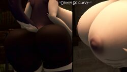 16:9 1girls 2024 3d 4_fingers 4k absurd_res anthro areola ass ass_expansion big_ass big_breasts black_body black_fur breast_expansion breasts canid canid_demon canine coriponer demon digital_media_(artwork) english_text expansion female fingers fur furry hellhound helluva_boss hi_res huge_ass huge_breasts hyper hyper_breasts loona_(helluva_boss) mammal mythological_canine mythological_creature mythology nipples solo source_filmmaker tail text thick_thighs topless_female white_body white_fur widescreen wolf wolf_girl