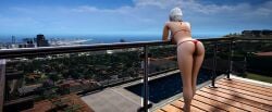 3d 3d_render absurd_res absurdres bare_shoulders barefoot bikini bikini_thong character_request city cityscape grand_theft_auto grand_theft_auto_v heavenly_ass los_santos mod modeling oblivious red_bikini rockstar_games short_hair source_request thong tomboyish white_hair wide_hips