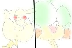 anal anthro dinosaur duo feral generation_1_pokemon male male/male mammal mario_bros murid murine nintendo pikachu pokemon pokemon_(species) prehistoric_species rat reptile rodent scalie sex yoshi yoshikachu