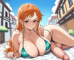 ai_generated futanari grapesss light-skinned_futanari nami_(one_piece) one_piece