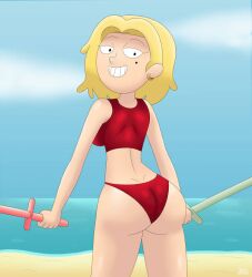 amphibia amphibia_(finale) ass beach female julex93 sasha_waybright solo swimsuit tagme tankini