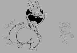 big_ass clapping_cheeks female looking_at_viewer noisette_(pizza_tower) panties pizza_tower tagme the_noise thick_ass thick_thighs twerking yoyobundle