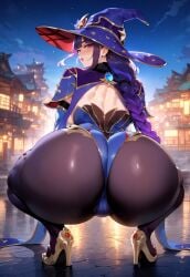 1girls ai_generated ass ass_focus back bangs black_footwear black_pantyhose blue_headwear blue_leotard blush bodysuit boots braid braided_ponytail breasts building cameltoe city clothing cosplay curvaceous curvaceous_female curvaceous_figure curvy curvy_figure earrings female female female_focus female_only footwear from_behind genshin_impact gloves hair_ornament hat headwear high_heels highleg hoyoverse huge_ass inviting inviting_to_sex jewelry large_ass large_breasts legwear leotard lips long_hair looking_at_viewer looking_back miyuai mona_(genshin_impact) mona_(genshin_impact)_(cosplay) moon night night_sky outdoors outside pantyhose parted_lips presenting presenting_ass presenting_hindquarters presenting_self purple_eyes purple_hair raiden_shogun seductive seductive_look seductive_smile shiny_clothes shiny_skin shoes sideboob sky smile solo squatting star_(sky) thick_thighs thighs twintails vision_(genshin_impact) voluptuous voluptuous_female witch_hat