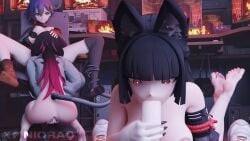 3d 3d_animation 3girls belle_(zenless_zone_zero) blowjob group hoshimi_miyabi jane_doe_(zenless_zone_zero) masturbation nioraq orgy pussy_licking tagme video wise_(zenless_zone_zero) yuri zenless_zone_zero