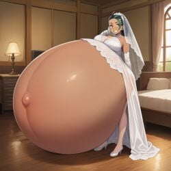 1girls ai_generated bride bride_gown bride_veil female female_only hyper hyper_belly hyper_pregnancy latina lazybonesai nemona_(pokemon) pokemon pokemon_sv pregnant pregnant_belly pregnant_bride pregnant_female solo wedding_dress