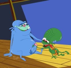 absurd_res alien alien_humanoid aroused aroused_by_another aroused_face aroused_male aroused_smile ass ass_out ass_up bent_legs big_head blue_body bodily_fluids bottomwear candy_caramella clothing detailed_background duo erection genital_fluids genitals gorgious_klatoo green_body green_eyes green_tongue half-closed_eyes hand_on_floor hand_on_head handjob hi_res holding_partner's_head humanoid humanoid_genitalia humanoid_penis intersex intersex/male leaking leaking_precum looking_at_another looking_at_genitalia looking_at_partner looking_down looking_down_at_partner looking_pleasured male male/male masturbation motion_lines narrowed_eyes no_testicles on_model open_mouth overweight overweight_male penile penis penis_slit pig_nose pleasured_male precum red_eyes red_tongue sex sharp_teeth signature single_tooth skinny skirt slightly_chubby slightly_chubby_male space_goofs spread_legs spreading teeth tongue white_sclera wolxxitswolxx xilam
