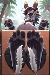 ai_generated chillet female female_only foot_fetish furry_only pal_(species) palworld
