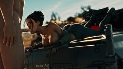 3d blowjob breasts car cyberpunk_2077 male panam_palmer penis sucking tits_out