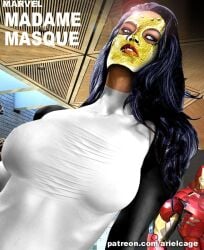 agents_of_s.h.i.e.l.d. avengers black_hair black_hair_female hydra iron_man madame_masque marvel marvel_comics masked_female secret_agent sexy sexy_pose supervillain supervillain_costume supervillainess tony_stark