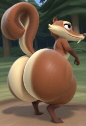 1girls 20th_century_fox 20th_century_studios ai_generated antennae_(anatomy) anthro anthro_female anthrofied ass big_ass big_butt biped blue_eyes blue_sky_studios breasts brown_body brown_fur bubble_ass bubble_butt eyelids fangs fat_ass fat_butt female female_anthro female_focus female_only forest_background fur fur_markings furry furry_female furry_only furry_tail gakupe huge_ass huge_butt ice_age_(film) ice_age_(series) ice_age_dawn_of_the_dinosaurs looking_at_viewer looking_back mammal markings narrowed_eyes rodent saber-toothed_squirrel sabertooth_(anatomy) sciurid scratte_(ice_age) shaking_ass shaking_butt short_stack shortstack smile solo solo_female solo_focus squirrel stable_diffusion tail teeth thick thick_ass thick_butt thick_thighs thighs