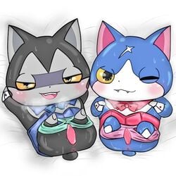 anus chouga darknyan feline fuyunyan hovernyan male mammal penis spread_legs spreading tapering_penis yaoi yo-kai_watch