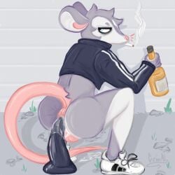 anal anal_sex anthro anus ass cigarette dildo dildo_in_ass dildo_insertion male mammal mouse murid murine object_in_ass outside penetration rat rodent sex_toy sex_toy_in_ass sex_toy_insertion slavic smoking smoking_cigarette solo venial
