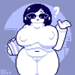 1girls :| black_eyes black_hair bottomless breasts casual_nudity chubby clothing female female_only huge_breasts limited_palette mature mature_female milf mob_face navel nipple_bulge nipples octotron2000 pixel_art plump popcorn pussy question_mark self_upload short_hair solo sweater thick_thighs white_body wide_hips