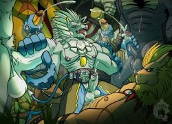4_arms absurd_res anal anal_sex anthro appmon_(species) balls bancholeomon bandai_namco bodily_fluids circumcised cowgirl_position cum cum_covered cum_drip cum_in_mouth cum_inside cum_on_body cum_on_face cumshot digimon digimon_(species) dripping ejaculation foreskin from_front_position genital_fluids genitals grappleomon hi_res humanoid_genitalia humanoid_penis iceleomon jewelry leaking_cum leomon looking_pleasured madleomon male male/male male_anthro mane masturbation messy multi_arm multi_limb muscular musk necklace nipples on_bottom on_top oujamon outdoor_nudity outside outside_sex penetration penis pubes scar sex stitched_body surrounded_by_penis thekinkybear tongue tongue_out