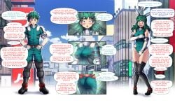 boku_no_hero_academia breast_expansion breasts bunny_ears bunny_girl bunnysuit cleavage english_text female female_deku female_focus gender_transformation genderswap_(mtf) izuku_midoriya large_breasts mind_control mtf_transformation my_hero_academia navel rule_63 speech_bubble text the63rdrule thick_thighs tight_clothing transformation wide_hips