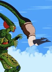 cell_(dragon_ball) cell_vore dc dc_comics dc_super_hero_girls dragon_ball dragon_ball_z tail_vore vore zatanna zatanna_zatara zee_zatara