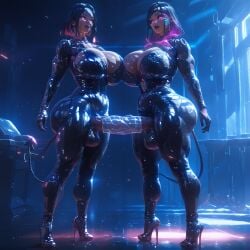 2d 2futas ai_generated big_breasts big_penis breasts curvy duo futa_only futanari intersex onahole quantrup sex_toy voluptuous