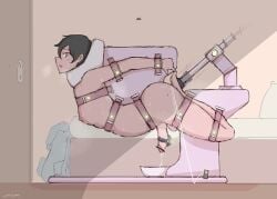 1boy alphabravo anal bondage dildo_in_ass helpless helpless_male male self_bondage sex_toy sex_toy_insertion skinny vibrator