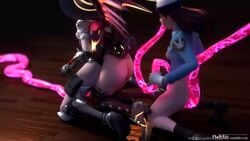 3d 3girls all_the_way_through alternate_costume anal animated areolae breast_grab breasts clothing d.va double_penetration female from_behind meltrib mercy nipples no_sound oral overwatch penetration police_officer_d.va sex source_filmmaker spread_legs talon_widowmaker tentacle tentacle_sex video widowmaker witch_mercy yuri