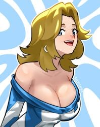 1girls big_breasts blonde_hair breasts cleavage female female_only invisible_woman invisible_woman_(marvel_rivals) marvel marvel_rivals selvish94 smile sue_storm