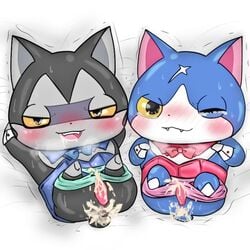 anus chouga cum cum_in_ass cum_inside cum_on_penis darknyan drooling feline fuyunyan hovernyan male mammal penis saliva spread_legs spreading tapering_penis tears yaoi yo-kai_watch