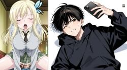 1boy 1girls black_hair black_hoodie blue_jeans boku_wa_tomodachi_ga_sukunai cum cum_in_pussy female lying lying_on_floor male penis phone sena_kashiwazaki sex vagina vaginal_penetration watching_phone