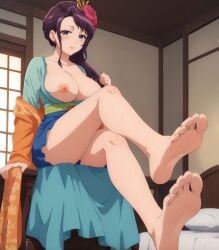 ai_generated barefoot breasts feet foot_fetish kusuriya_no_hitorigoto legs meimei_(kusuriya_no_hitorigoto) tagme