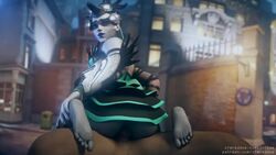 3d alternate_costume animated ass barefoot bubble_butt cowgirl_position erection feet female jiggle male no_sound overwatch penis reddoe source_filmmaker toes vaginal_penetration video widowmaker