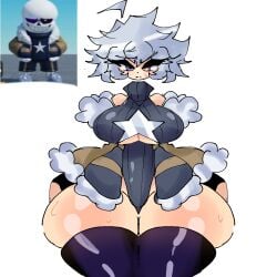 dusttale female_sans large_breasts outerdust outerdust_sans outertale rebootedmp3g rule_63 sans sans_au tagme thick_thighs wide_hips