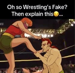 aran_ryan feet foot_fetish half_naked half_naked_male licking licking_foot meme oc punch punch_out red_hair wrestling wrestling_ring