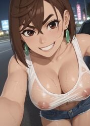 1girls ai_generated anime anime_style ayase_momo bangs big_ass big_breasts booty_shorts brown_hair car car_wash carwash cleavage crop_top dandadan earrings grin grinning grinning_at_viewer jean_shorts large_ass large_breasts medium_hair messy_hair nipples nipples_visible_through_clothing radnsad short_shorts smile smiling smiling_at_viewer smirk smirking smirking_at_viewer solo solo_female solo_focus thick_thighs wet_body wet_clothes wet_shirt wet_t-shirt