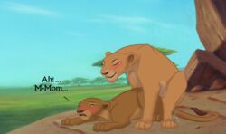 age_difference alorix blush daughter disney feline female feral feral_on_feral fur furry incest lion mammal mother mother_and_child mother_and_daughter nala parent parent_and_child parent_and_daughter sarafina tan_fur text the_lion_king yuri zoophilia