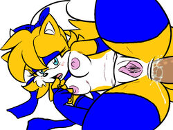 anal breasts canine cleavage clothed clothing collar copyright cum edit fan_character female fox leash mammal ms_paint partial_male rule_63 saltcore sex sonic_(series) tails tailsko