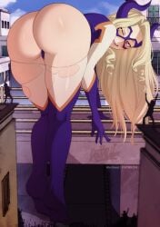 1girls 2024 2d 2d_(artwork) aboart adult adult_female akobeul all_fours artist_name ass ass_focus bent_over big_ass big_butt blonde_hair blush bodysuit boku_no_hero_academia city cityscape clothed clothed_female clothing costume crowd curls dat_ass day domino_mask english_commentary female from_behind giant giantess gloves heroine highres horns huge_ass light-skinned_female light_skin long_hair looking_at_viewer looking_back mask mature_female mini_person mostly_clothed mount_lady multiple_others my_hero_academia no_sex not_ai_generated one_eye_closed open_mouth paag panties patreon_username powers public public_indecency purple_panties questionable red_eyes round_ass round_butt smile solo_female solo_focus straight_hair superhero superhero_costume superheroine thick_ass thighs thong torn_bodysuit torn_clothes underwear urban wardrobe_malfunction watermark wink winking_at_viewer young_woman