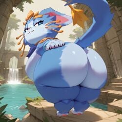 ai_generated anthro big_ass big_breasts cat_humanoid furry furry_female furry_only league_of_legends yuumi_(lol)