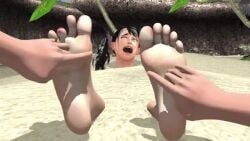 animated barefoot feet female foot_fetish ling_xiaoyu tagme tekken tekken_8 tickle_fetish tickle_torture tickling tickling_feet video