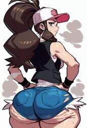 ai_generated big_ass cellulite dumptruck_ass fat_ass gvukub hilda_(pokemon) huge_ass nintendo pokemon thick_thighs wide_hips