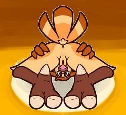 2024 3_toes anthro anus ass avian barn_owl beak bent_over big_butt bird claws feathers feet female foot_focus genitals hands_on_legs hands_on_thighs kneeling looking_at_viewer nude orange_anus orange_beak orange_body orange_feathers orange_pussy owl presenting presenting_hindquarters pupils purple_eyes purple_pupils pussy rear_view smile solo talons thick_thighs toe_claws toes tyto tytonid ulti_(ultilix) ultilix white_claws yellow_body yellow_feathers