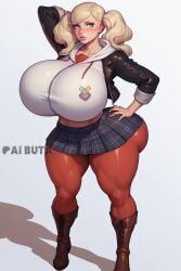 1girls ai_generated aibuta alternate_body_type alternate_breast_size alternate_costume ann_takamaki ass athletic athletic_female big_ass big_breasts big_butt bimbo bimbo_body bimbo_lips bimbofied blonde_hair blue_eyes boobs breasts breasts_bigger_than_head butt child_bearing_hips curvaceous curves curvy curvy_body curvy_female curvy_figure curvy_hips female female_only gigantic_ass gigantic_breasts hi_res high_resolution highres hips hips_wider_than_shoulders hourglass_figure huge_ass huge_boobs huge_breasts huge_butt massive_breasts massive_thighs muscular muscular_female muscular_thighs persona persona_5 shiny_skin skull_crushing_thighs solo solo_female solo_focus stable_diffusion thick_ass thick_thighs thighs tits twintails voluptuous voluptuous_female wide_hips