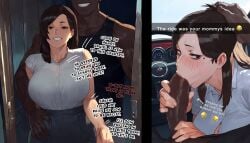 ai_generated artist_request big_breasts big_penis dark-skinned_male interracial milf mosaic_censoring motherly_cuckold potions_artist