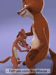 2016 2boys 3d animated anthro bizymouse canine disney duke_weaselton fellatio fox furry gay gideon_grey male male_only mammal mustelid nude oral penis sex weasel yaoi zootopia