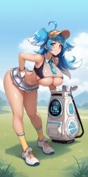 blue_eyes blue_hair golf long_hair project_qt