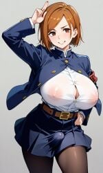 ai_generated big_breasts bulge bulge_through_clothing futanari jujutsu_kaisen kugisaki_nobara