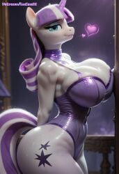 1girls 3d_(artwork) ai_generated anthro big_ass big_breasts blue_eyes detailed_background heart hi_res huge_breasts leotard looking_at_viewer lucasai massive_ass massive_breasts my_little_pony my_little_pony_friendship_is_magic solo solo_female solo_focus sweating thick_thighs thighs twilight_velvet_(mlp) unicorn unicorn_horn wide_hips