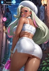 ai_generated gyaru melony_(pokemon) pokemon pussy tan_skin theron57 tight_clothing uncensored