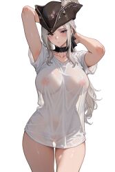 1female 1girls 2025 ai_assisted ai_generated arms_up background big_breasts bloodborne blush blushing_female breasts clothing collar collarbone embarrassed erect_nipples female female_focus female_only fromsoftware green_eyes hard_nipples lady_maria_of_the_astral_clocktower large_breasts light-skinned_female light_skin long_hair nipples no_bra no_panties no_underwear ponytail pose posing posing_for_picture see-through see-through_clothes see-through_clothing see-through_shirt shirt shy simple_background smile smiling spread_legs t-shirt uncensored video_game video_game_character video_game_franchise video_games white_hair