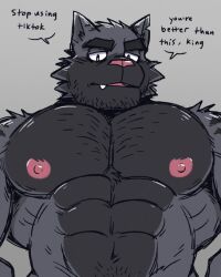 1boy bara big_nipples black_fur fur furry gay javacat.io male male_only meme muscular seductive solo