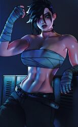 1girls 3d 3d_(artwork) 3d_model 3d_render abs arcane arcane_brawler_vi arcane_vi ass background bandage bandaged_hand bandages bandages_around_breasts bandages_around_chest bare_midriff bare_shoulders belt big_ass big_breasts black_choker black_hair blue_eyes breasts cargo_pants choker clothed clothed_female clothes clothing curvaceous curvaceous_ass curvaceous_body curvaceous_female curvaceous_figure curvaceous_hips curvaceous_thighs curvy curvy_body curvy_female curvy_figure curvy_hips curvy_thighs face_paint facial_paint female female_focus female_only fighter fit fit_female fully_clothed fully_clothed_female gloves highres large_ass large_breasts league_of_legends light-skinned_female light_skin long_legs looking_away messy messy_hair messy_makeup midriff muscles muscular muscular_female no_bra pants posing posing_for_the_viewer reflection resting ruined_makeup ruined_mascara scars seductive sexy sfrinzy short_hair simple_background skimpy skimpy_clothes slim_waist solo solo_female solo_focus thick thick_ass thick_butt thick_hips thick_legs thick_thighs thighs toned toned_abs toned_body toned_female vi video_game_character video_games voluptuous voluptuous_body voluptuous_female waifu wide_hips
